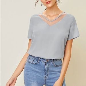 Mesh v neck top